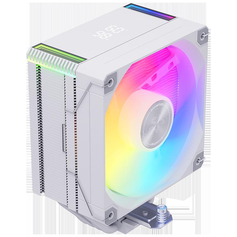 SNOWMAN Ice Man MT6 CPU Cooler: Single Tower with 6 Heat Pipes, Digital Display, ARGB Air Cooling, Compatible with AM5/1700 Platforms.