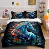 Colorful Horse Canvas Art Set Multiple Sizes Kid'S And Adults' Bedroom Exquisite 3Pc Bedding Set, Gift