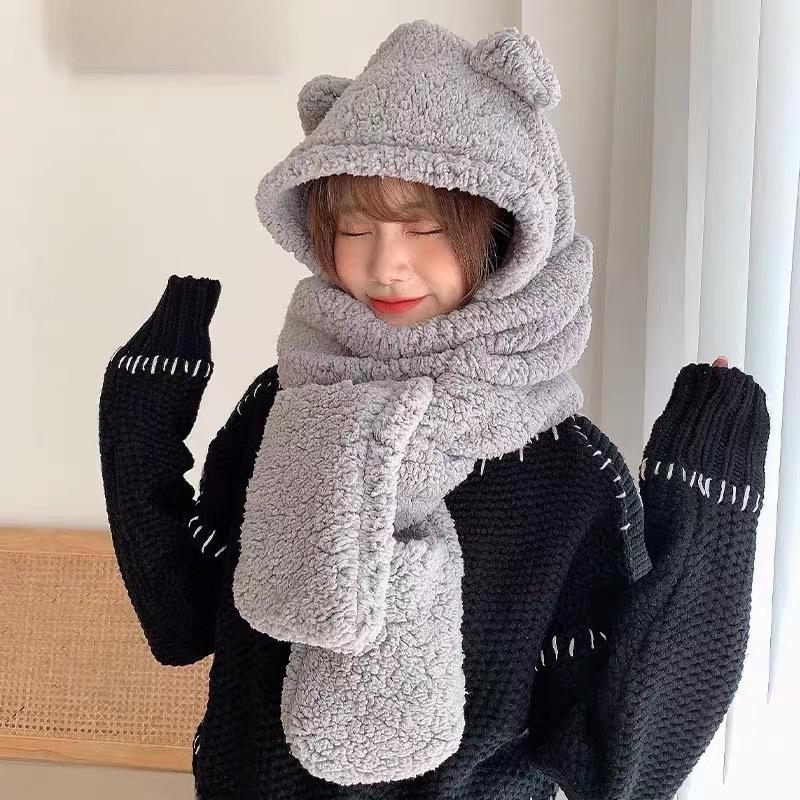 Damen Winter Radfahren Winddichtes Set - Bärenmütze, Schal & Handschuhe