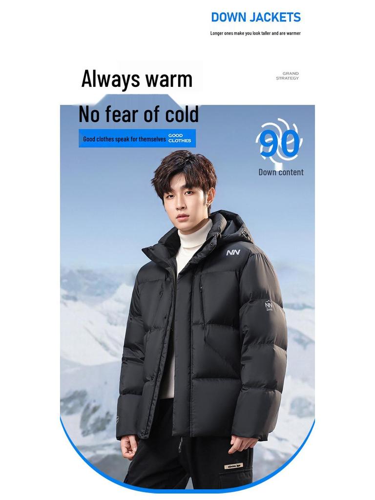 Men's Short Winter Down Jacket: Extreme Cold Protection & Warmth