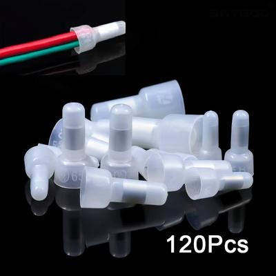 120 Pcs Closed End Crimp Connectors, 22-16/16-14/12-10 Gauge Crimp Cap Kit, Nylon Insulated Closed End Crimp Terminals Connector