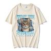 What The Sigma Funny Meme Cat Graphic T-Shirts Men's Women Cotton Casual Oversized Short Sleeve T Shirts Cotton T Shirt
