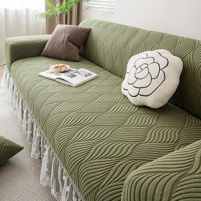 

Машинная стирка, эластичный чехол для дивана - Роскошная юбка с оборками, подходит для 1/2/3/4-местного дивана - Эластичные протекторы для подлокотников и спинки для декора гостиной 90-140cm