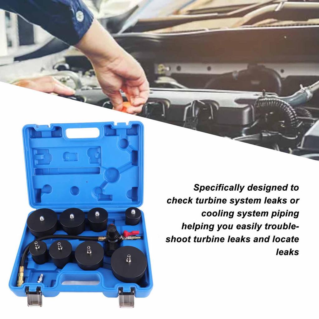 Turbo System Test Kit Turbo System Leakage Tester Turbocharger Air Pressure Boost Leak Test Kit with Pressure Gauge Tester