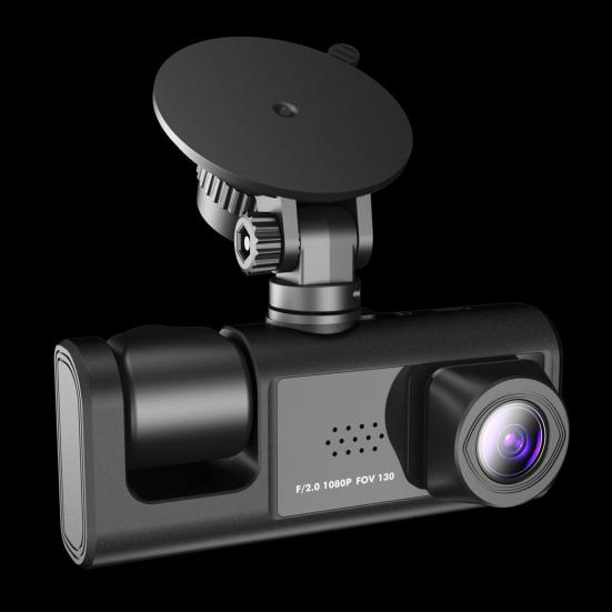 1 Set Car Video Recorder 3 Lenses Night Vision with Power Cable 150mAh USB2.0 DVR ABS Car Dash Cam Front Rear Video Recorder Car Supply