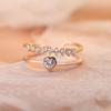 Elegant Heart-Shaped Adjustable Double-Row Ring - Perfect Valentine's Day Gift with Unique European & American Design