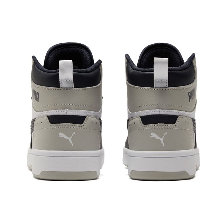 Puma Unisex White Grey Rebound Joy Mid Top Sneakers 374765-11