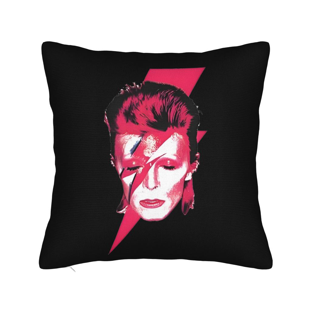 Vintage Rock Singer Lightningbolt Portrait Cushion Cover Soft Decorative Sofa Pillow Case