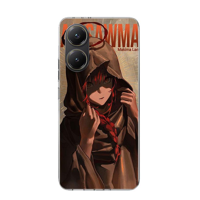 C-Chainsaw Mans Makima Phone Case For Xiaomi Poco X7 X6 X5 Pro F7 Ultra Redmi 15C 15 13 13C 12 12C 10 10A 10C 9 9A 9C 9T Cover P