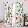 2pcs,2D Plane Printing Popular Curtains Christmas Baubles Trees Candy Canes (2) Polyester (without Rod) Festive Ldeal for