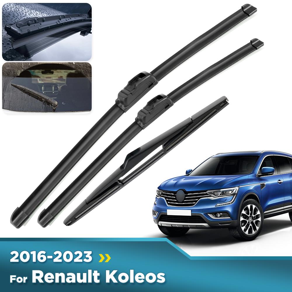 For Renault Koleos HZG MK2 2016-2023 2017 2018 Wiper Front & Rear Wiper Blades Windshield Windscreen Window Brushes 26"+16"+9