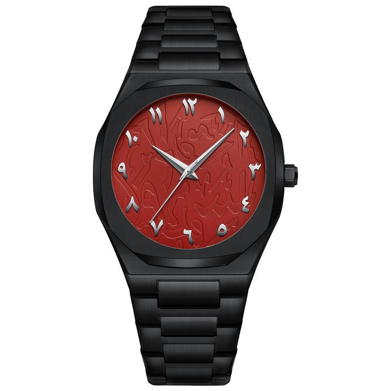 BestWin Top Brand Men Octagonal Quartz Watch Embossed Dial Full Steel Fashion Business Casual Style Male Dress Watch Daily Wear