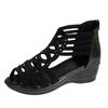 Womens Slide Sandals Sparkly Women'S Fish Mouth Wedge Heel Shoes With Rear Zipper Fashionable And Casual Hollow And Talons Femme