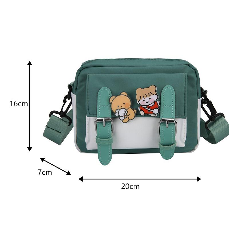 New Crossbody Bag for Girls, Cute Nyl Bag Female Students Korean Versi Japanese Style Artistic Instagram Shoulder Square Bag