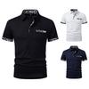 Summer New Men's Color-blocked Lapel Short-sleeved T-shirt Men's Casual Loose Short-sleeved T-shirt
