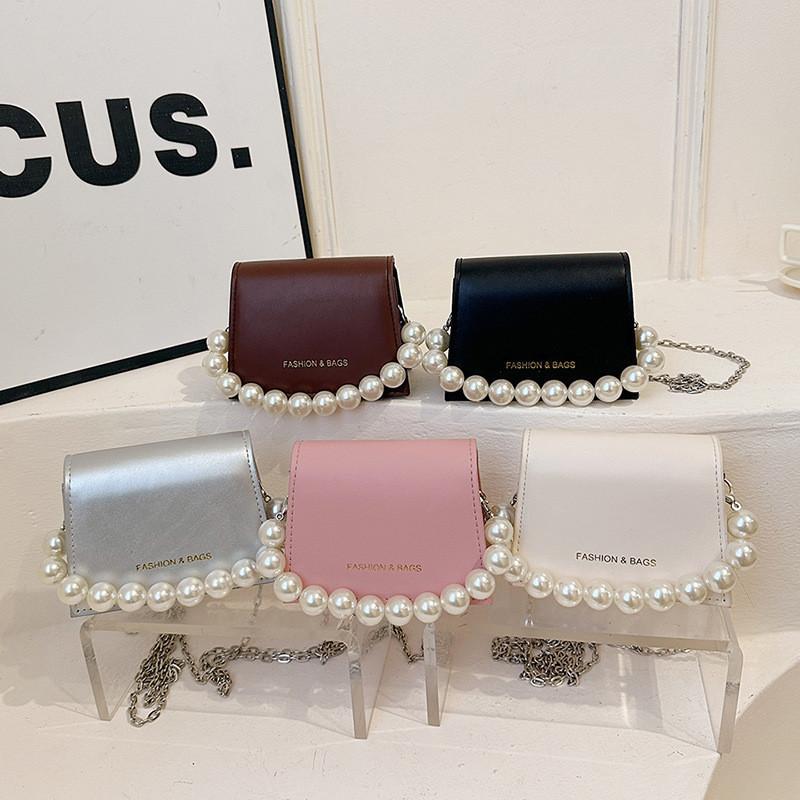 Stylish Mini Pu Pearl Chain Crossbody Bag For Women In Trendy Colors For Spring 2024