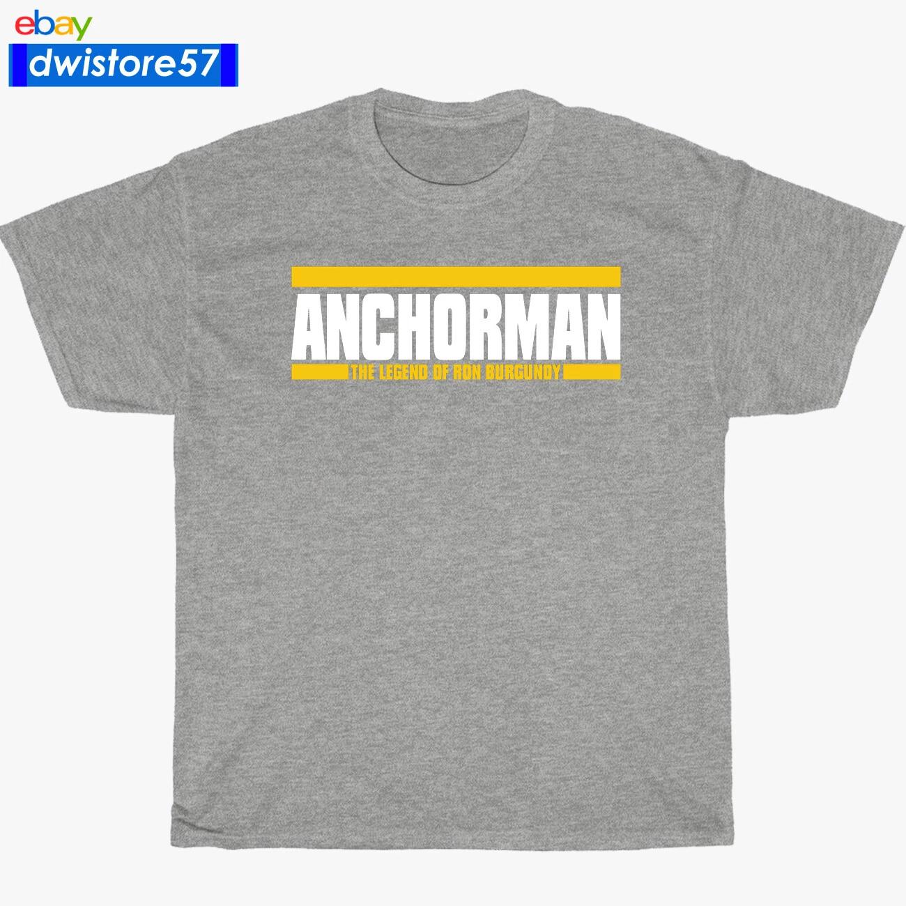 New Shirt Anchorman Ron Burgundy Logo Black/Navy/Grey Men s T-Shirt S-5XL XL