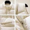 Women's Autumn and Winter Warm Vest Puffy Loose Warm Jacket Plus Size Women's Warm Tops Cotton Vest with Lining