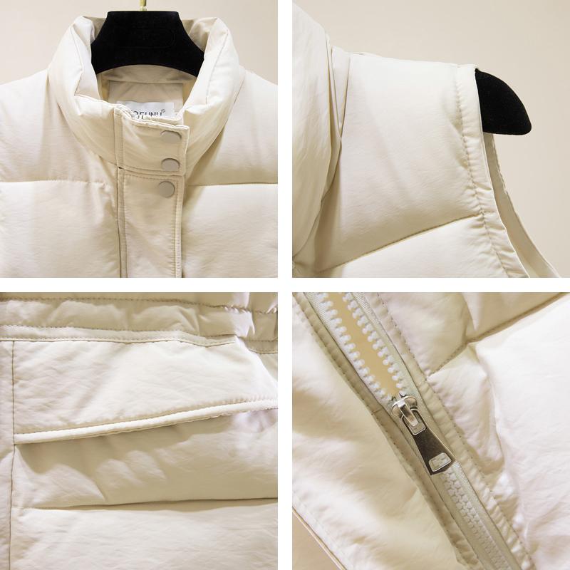 Women's Autumn and Winter Warm Vest Puffy Loose Warm Jacket Plus Size Women's Warm Tops Cotton Vest with Lining