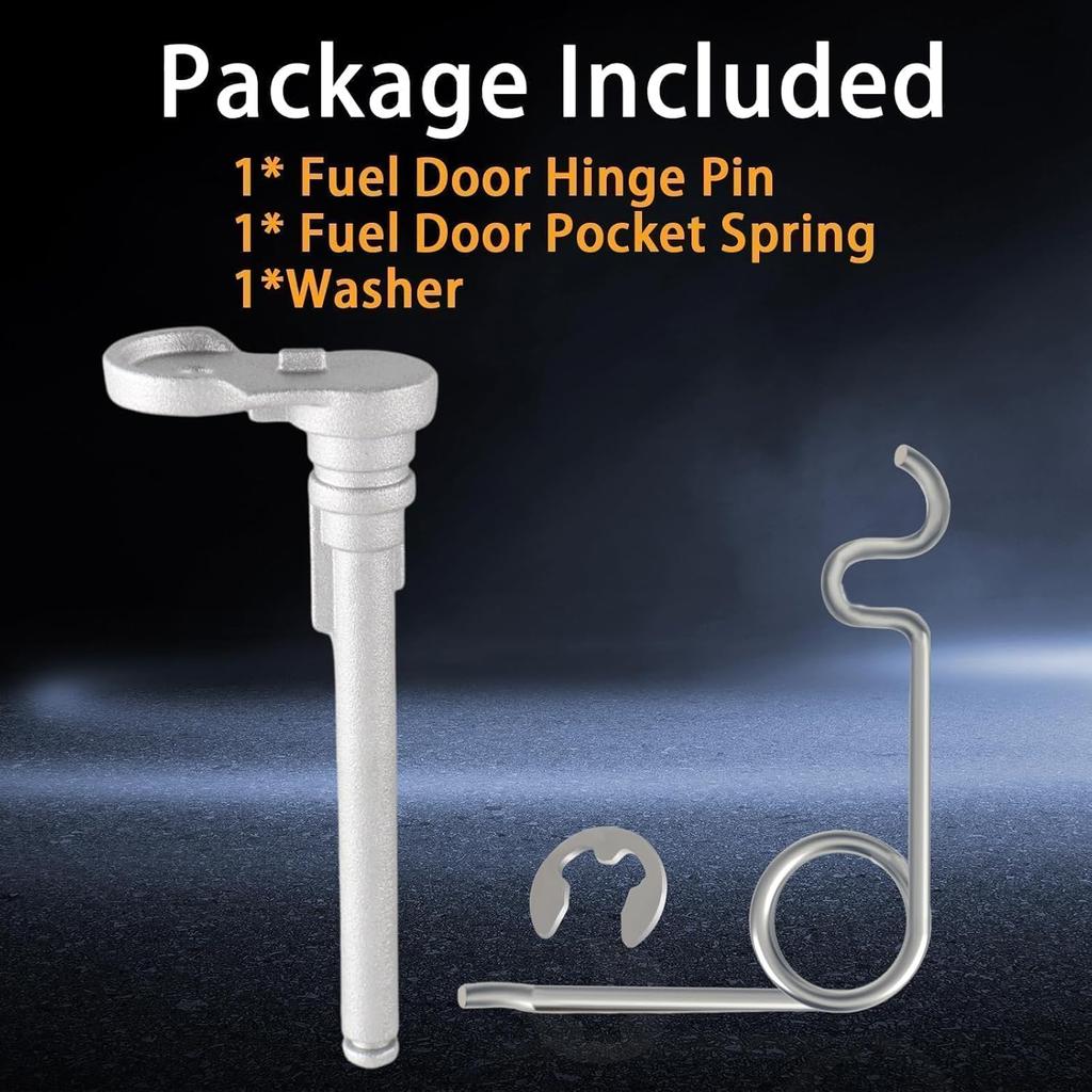 Fuel Door Pin with Gas Door Spring, Fuel Tank Repair Kit Compatible with Ford F150 2015- Explorer 2011- Loose Gas Cap Permanent Repair Fix