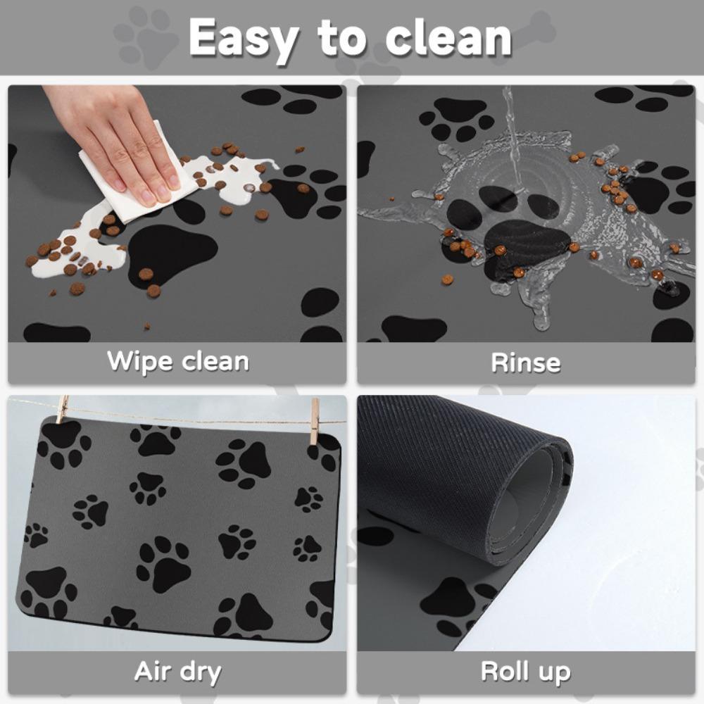 2pcs Pet Feeding Floor Mat Water-absorbing Cool and Non-slip Mat Special Wipe-free Pet Pad