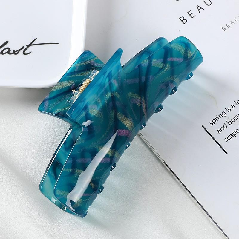 Women Hair Accessories Fashion Large Size Rectangle Acetate Hair Claws Colourful Marbling Ponytail Acetic Claw Clips For Girls