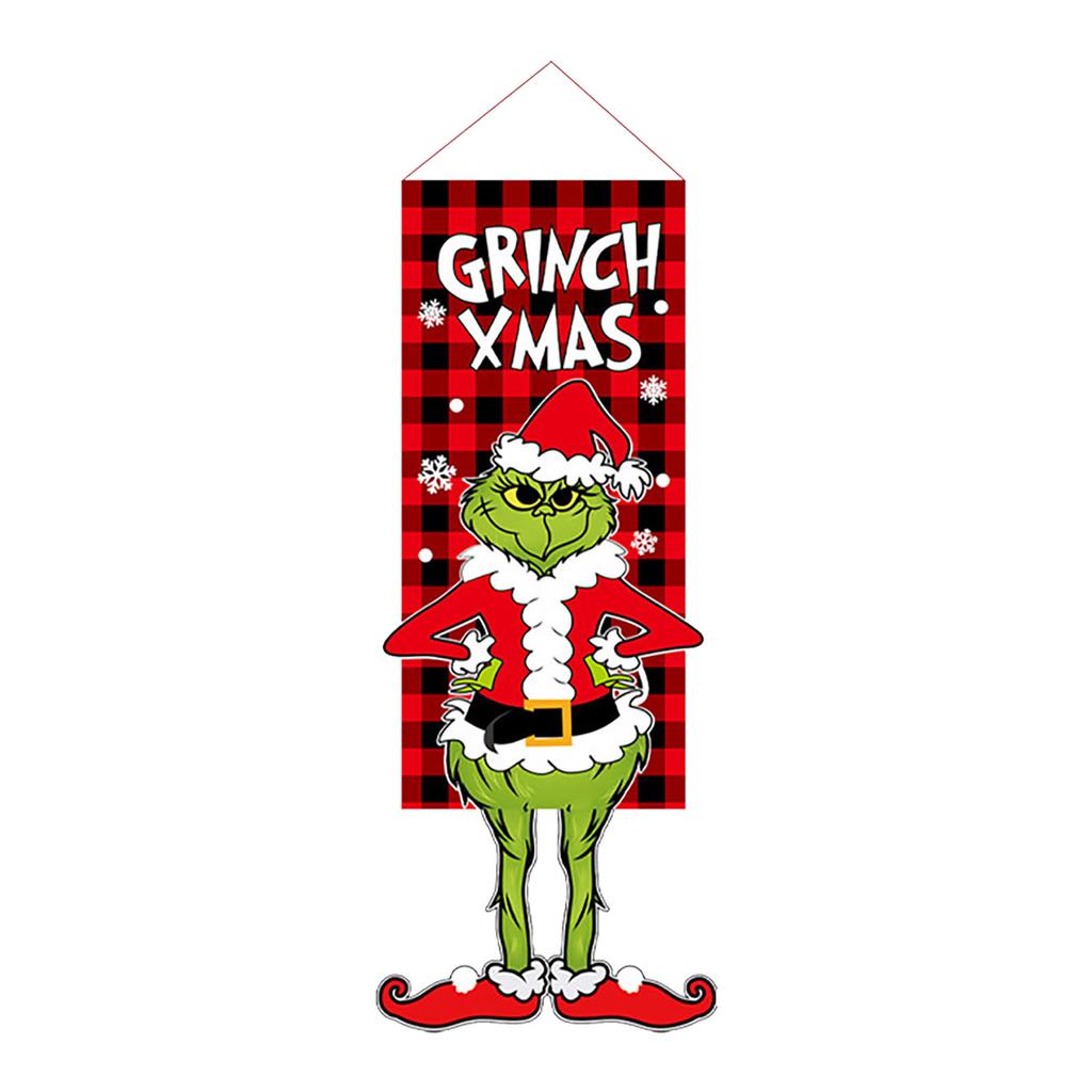 Christmas Hanging Garden Flag Featuring Festive Character Design with Holiday Text and Decorative Patterns for Outdoor Indoor Use