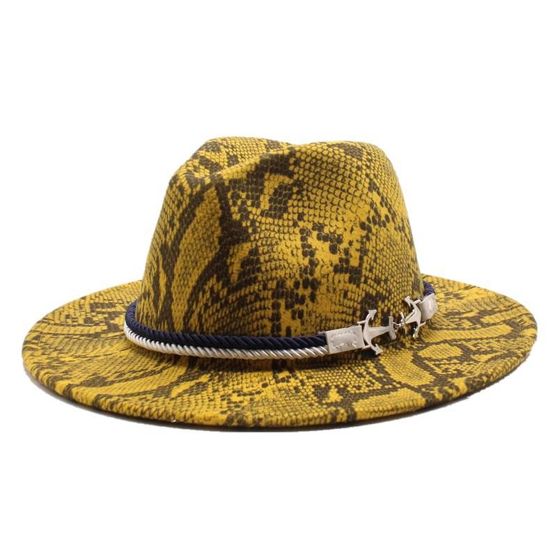 Men'S And Women'S Leopard Print Woolen Top Hat Jazz Hat Felt Hat
