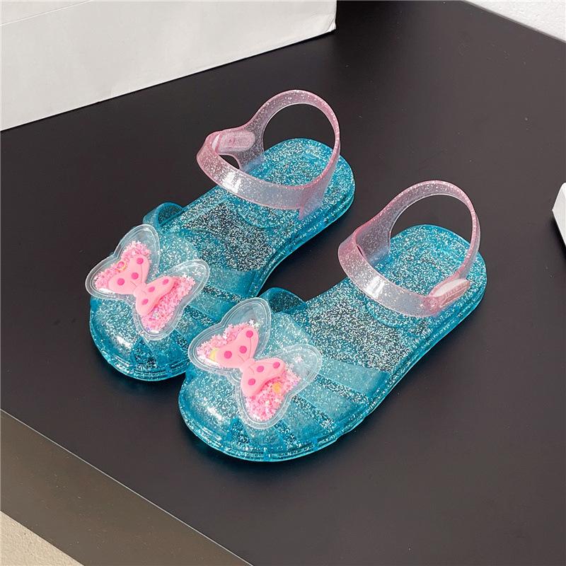 New girls sandals playing with water beach shoes soft-soled bag head hole shoes year-old children's jelly princess shoes summer