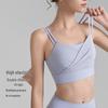 Mesh Pleated Yoga Sports Bra