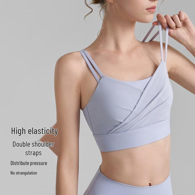 Mesh Pleated Yoga Sports Bra