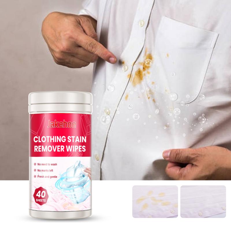 Dry Clothes Stain Removal Wipes Disposable Laundry Cleaner for Oil Grease Food Wine Stains Daily Outdoor Use