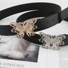 Versatile And Belt Slimming With Butterfly Metal Buckle Belt Decoration Dress