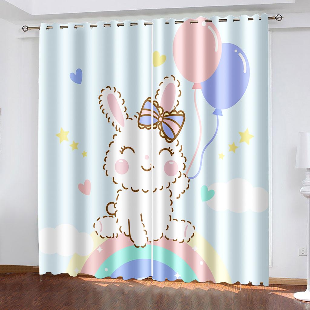 Cartoon Engel Mädchen Rosa Prinzessin Fenstervorhänge im Kinderzimmer Wohnzimmer Flur Dekoration Küchenvorhänge Drapierungen Jalousien 2 Stück