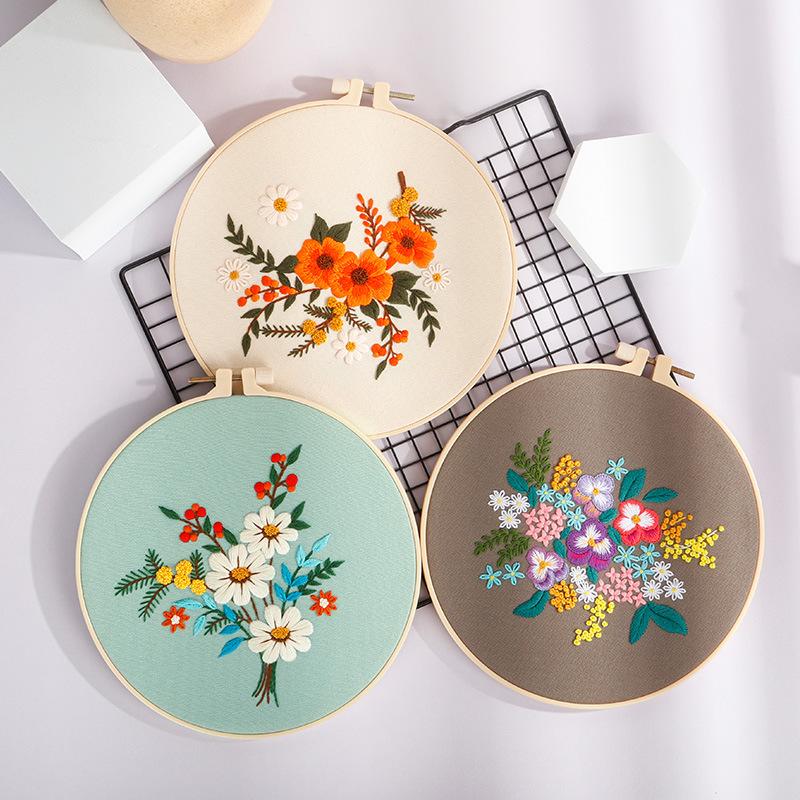 Diy Handmade Embroidery Material Package, Flowers And Plants, Autumn Love And Autumn Colors Are Gorgeous, European Style