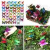 3D Butterfly Garden Stakes Set of 50 for Outdoor Decoration Plastic Rods for Various Garden and Event Applications