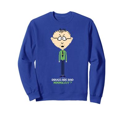 South Park Mr. Mackey Drugs Are Bad Mmmkay Pixelated Sweatshirt