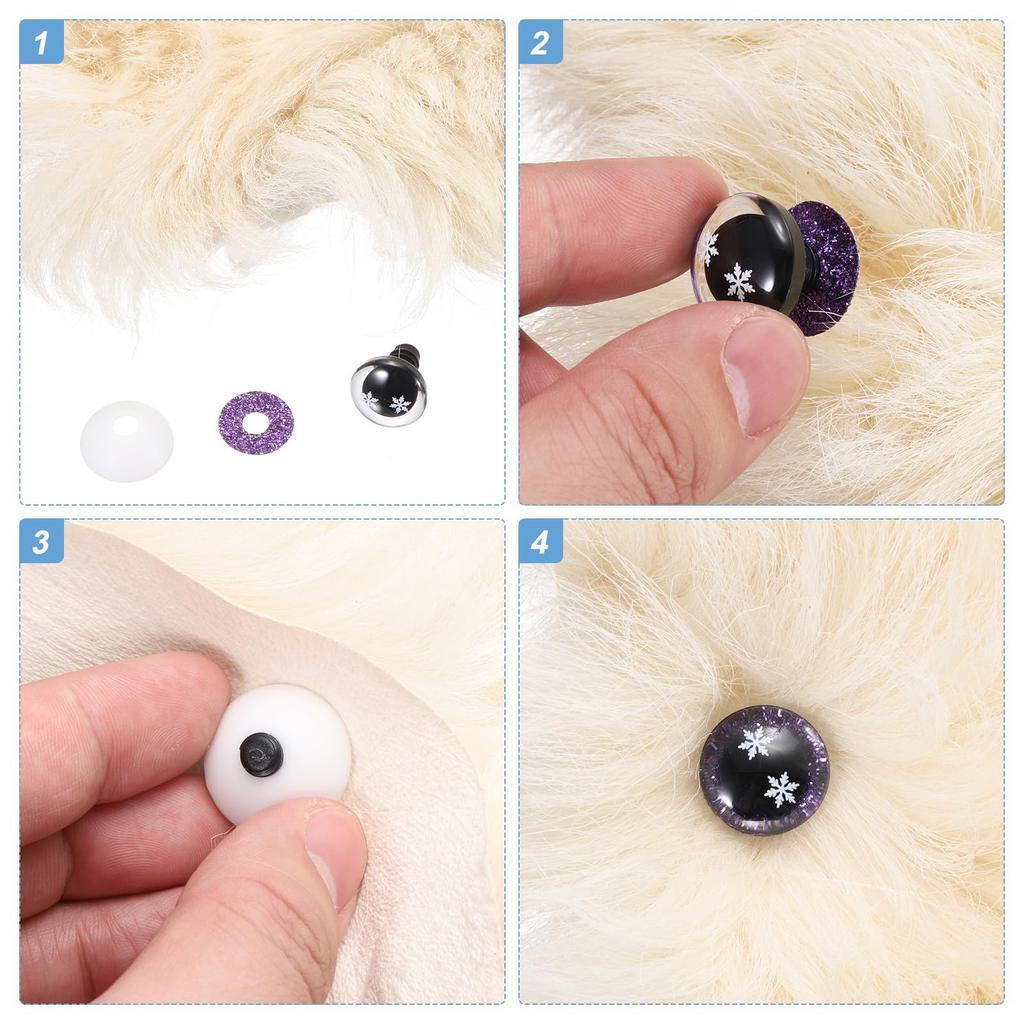 PATIKIL Conjunto de Segurança Par de Estrelas 25mm de Olhos de Segurança Realistas para Bonecas de Crochê com Boneca de Crochê Decorativa 6 Cores Olhos, 30, Arruelas, Acessórios,