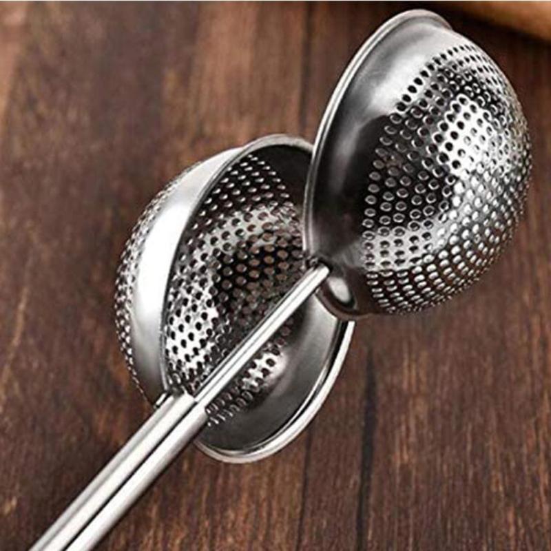 Lebensmittelechte Edelstahl-Teekanne Teesieb, Einziehbarer sphärischer Netztee-Infuser-Filter,