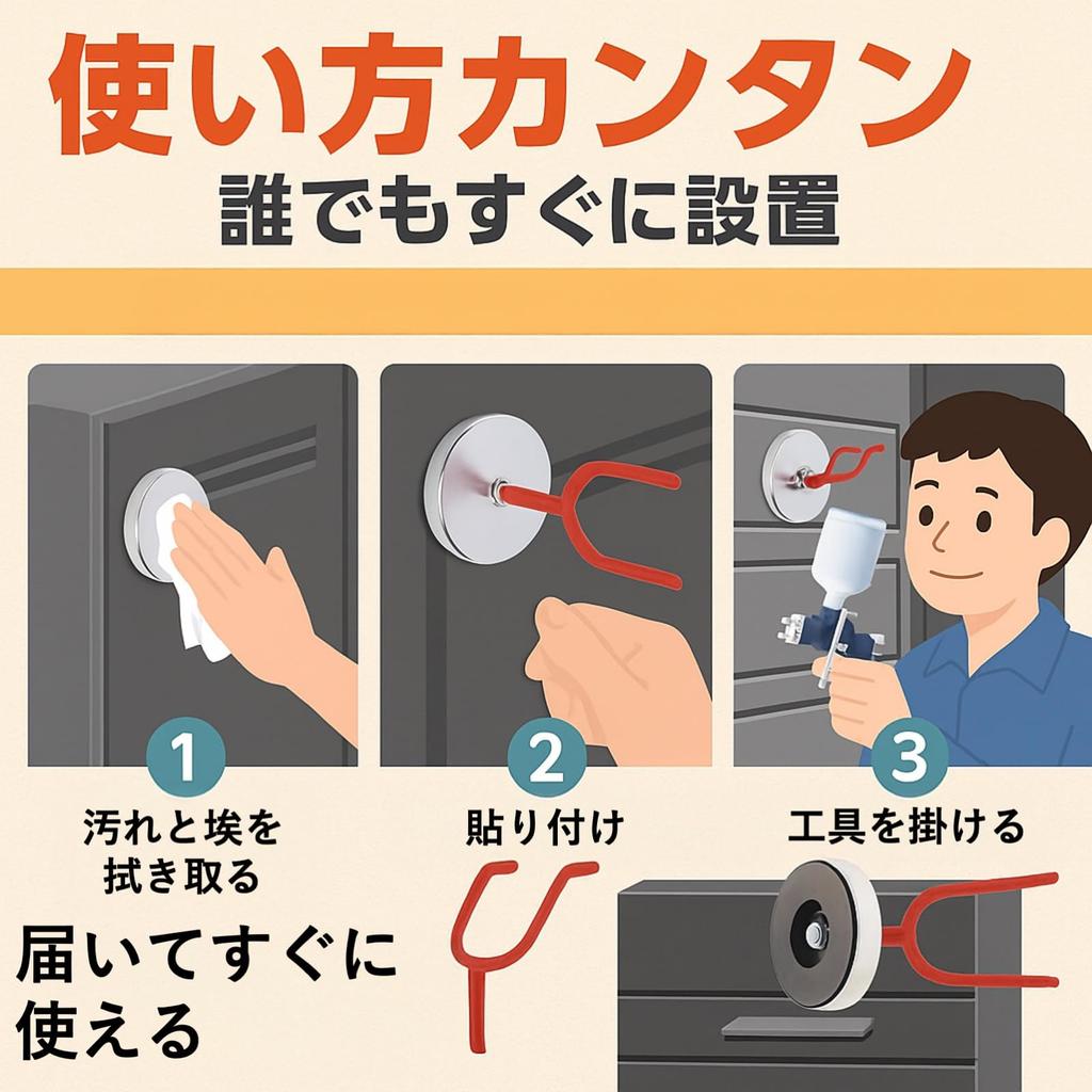 Lubonarie Magnetic Spray Gun Holder, Set of 2 (Red)