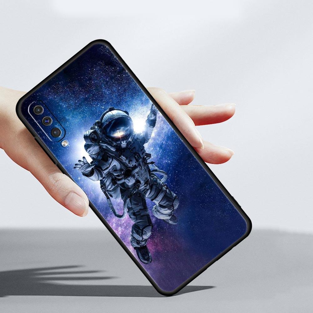 Cute Astronaut Moon Phone Case For Samsung Galaxy A12 A32 A50 A70 A20E A20S A10 A10S A22 A30 A40 A42 A52 5G A02S A04s Soft Cover