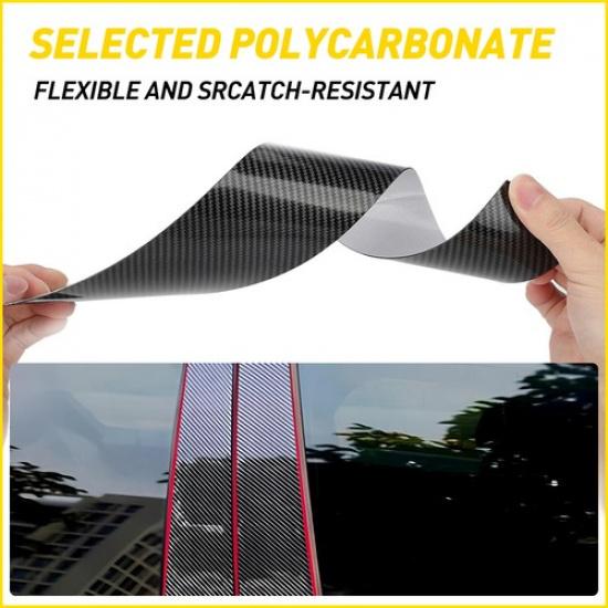 6X Carbon Fiber Window Pillar Posts Door Trim For Infiniti G35 G37 2002-2013