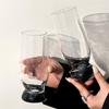 Cute Thick Bottom Handle Coffee Glass Mountain Latter Milk Juice Water Glass Goblet Glass Cup