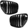 BMW 7 G11 G12 2015- Grille Between Headlights (Kidneys) Left + Right Set, Black Glossy Double Bar