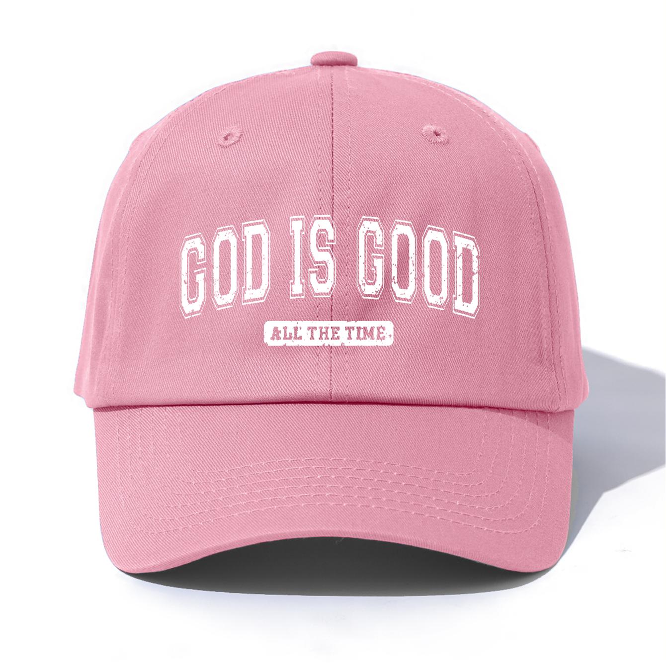 

1pc GOD IS GOOD Print Baseball Cap for Adults, Minimalist Retro Style Casual Soft Adjustable Dad Hat, Perfect As Gift розовый
