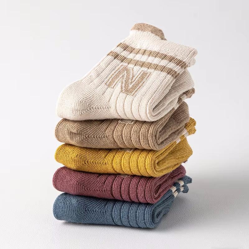 3Pairs/Set Children's Socks For Boys Girls Cotton Letter Kids Sock Casual Sport Girl Boy Toddler Baby Floor Short Sock Anti Slip