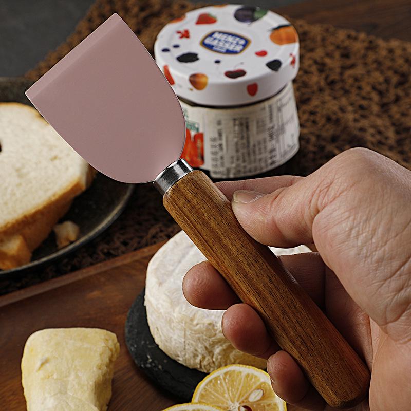 Käse- & Steakmesser-Set mit Griff aus Akazienholz und Antihaft-Edelstahlklinge