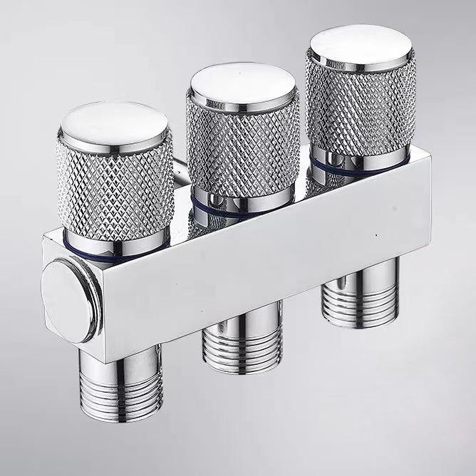 1PC Bibcock One In Three Outlet Angle Valve Brass 3-Way/4-Way Water Heater Toilet Multi-Function Faucet Thread G1/2'