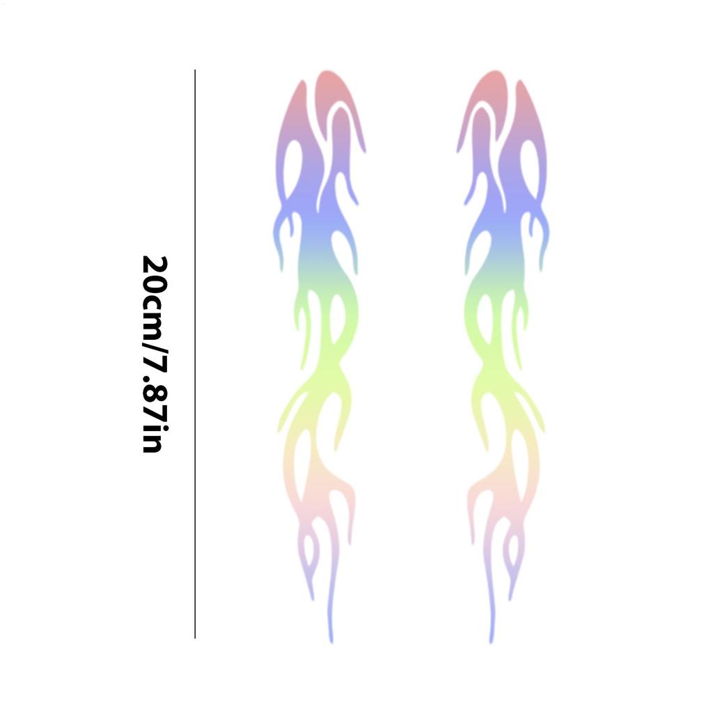 1 Pair Reflective Flame Motorcycles Stickers, Waterproof Self-Adhesive Decals For Trucks Cars, Outdoor Safety Vehicle Decals