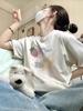Pure Cotton Retro American Petite Loose Short Sleeve Women's T-Shirt